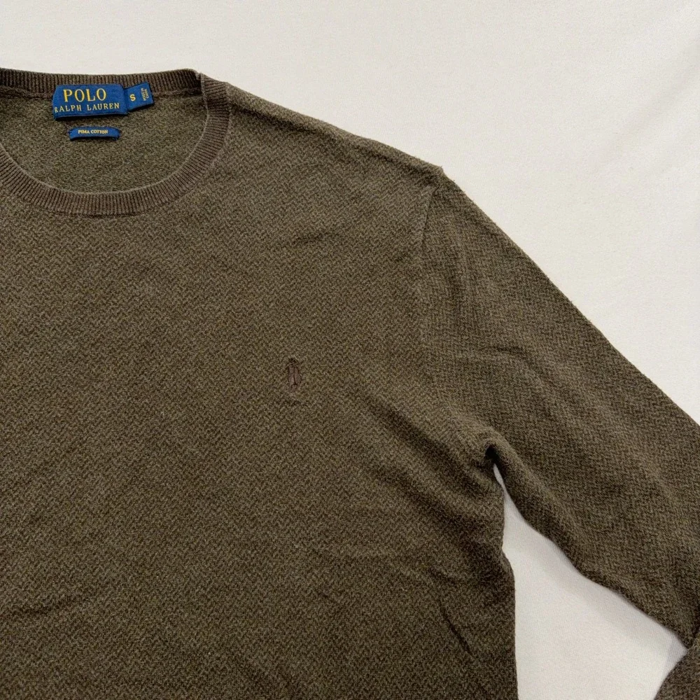 Polo Ralph Lauren Sweater Pima Cotton Crewneck Textured Mens S (2 Lot)